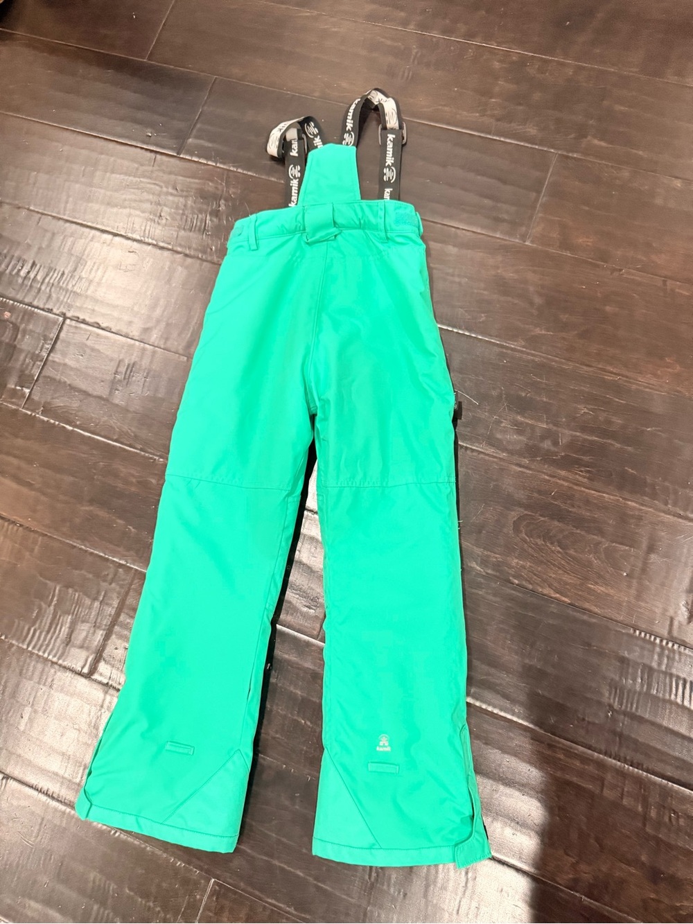 Kamik Kids Green Snow Pants with Adjustable Suspenders